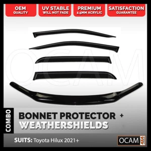 Bonnet Protector, Weathershields For Toyota Hilux N80 2015-2020 Visors - Picture 1 of 12