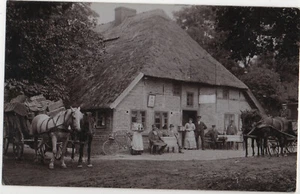 DAMSHAGEN Wirtshaus belebt original braune private Fotokarte 1911 GREVESMÜHLEN - Bild 1 von 3