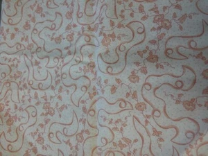 Michelle Blackhurst Le PETITE JARDIN leaves & swirls fabric pink/white - Picture 1 of 2