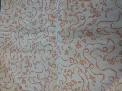 Michelle Blackhurst Le PETITE JARDIN leaves & swirls fabric pink/white - Image 1 of 2