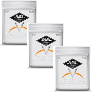 Black Diamond Banjo Strings 3 Sets 5-String Medium Loop End Nickel Wound - Picture 1 of 5
