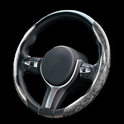 Car Steering Wheel Cover Booster Gray Leather 38CM Accessories For Four Seasons - Image 1 of 4