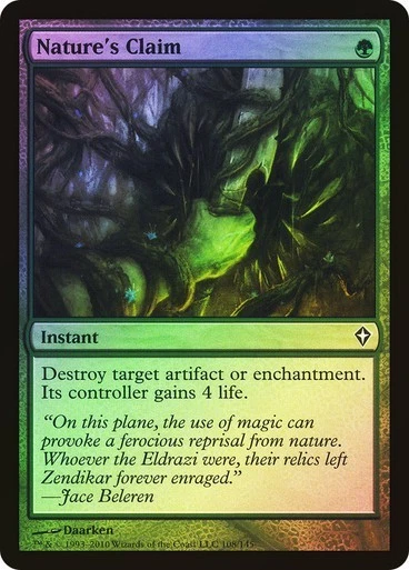 MTG Worldwake Nature's Claim x1 Foil Green Common Instant NM/M - Image 1 of 1