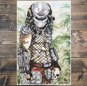 Predator 1987 Jungle Hunter Yautja 11x17 Druck signiert Künstler Chris Oz Fulton - Bild 1 von 2