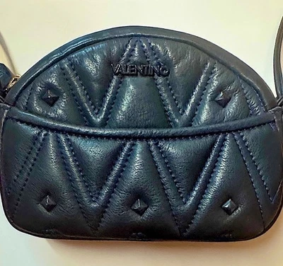 Mario Valentino Women's Navy Blue Leather Shoulder / Crossbody Bag - Image 1 of 4