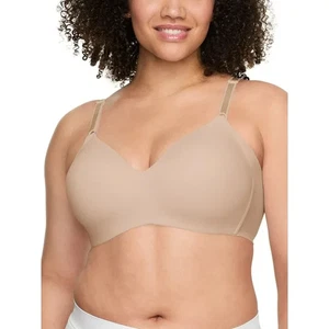 Warners Blissful Benefits Wireless T Shirt Bra Beige Smoothing Comfort 40B - Picture 1 of 6