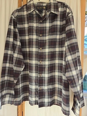 Nat Nast 100% Silk  Flannel Shirt Plaid M Blue Brown - Image 1 of 4