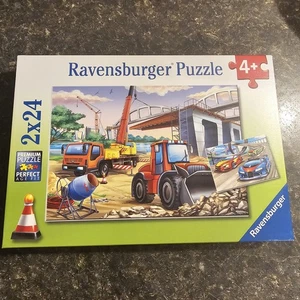 Construction Trucks,  Cars 2x 24 pieces Jigsaw Puzzles 4+ Ravensburger - Picture 1 of 2
