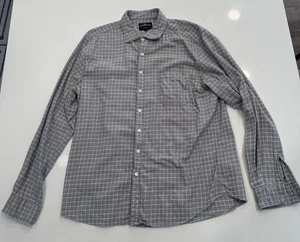 Ride & Gunn Gray White Plaid Flannel Dress Shirt Button Down XXL Slim Sports Fit - Picture 1 of 4