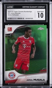 2022-23 TOPPS CHROME BUNDESLIGA GREEN #JAMAL MUSIALA 79 CGC 10 GEM MINT - Picture 1 of 2