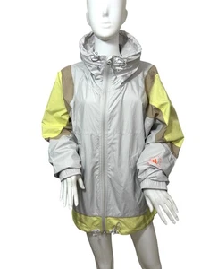 Adidas Stella McCartney Track Top S Oversized Grey Yellow Tan Zip Drawcords Logo - Picture 1 of 22