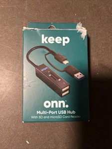Onn, Multi-Port USB Hub with SD and microSD Card Reader - Picture 1 of 3