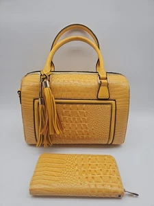 Faux Alligator Skin Purse and Wallet , NWOT, See Pics! 13 Long, 9 Tall, 7 Wide - Picture 1 of 24