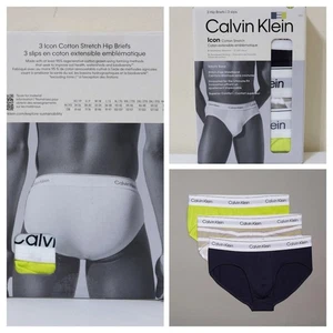 3 Pack Calvin Klein Men Hip Briefs Underwear Size M , L new with Bag - Picture 1 of 5