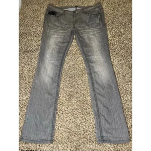 Graue Grunge Herrenjeans Antik Nieten Größe 36x34 - Bild 1 von 13