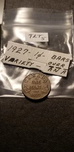 1927 Major Error Die Clash Lamination Canada Small Cent Penny Idtrrt8. - Picture 1 of 6