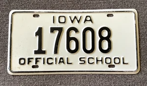 SELTENES 70er Jahre IOWA OFFIZIELLES SCHULKENNZEICHEN ALLES ORIGINAL LACKIERT BUS - Bild 1 von 2