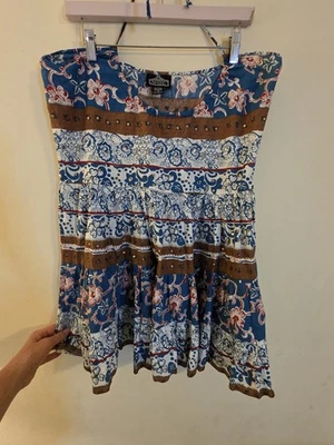 ANGIE Women's Size Large Cotton Bpho Multicolor Floral Tie Neck  Halter Top - Image 1 of 4