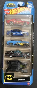 2022 Hot Wheels DC BATMAN 5-PACK Diecast Set with Tv Series Batmobile & The Bat - Picture 1 of 5