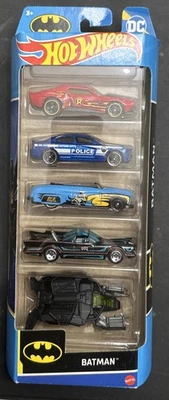 2022 Hot Wheels DC BATMAN 5-PACK Diecast Set with Tv Series Batmobile & The Bat - Image 1 of 4