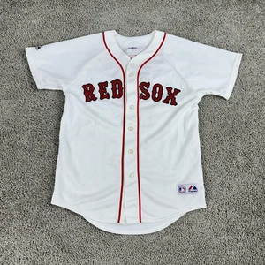 Boston Red Sox Jersey Youth Large White MLB Baseball Dustin Pedroia 15 USA Home - Picture 1 of 14