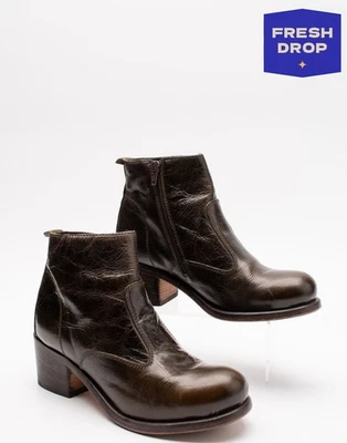 PVP €330 MOMA Botines Cuero US7 UK4 EU37 Efecto Arrugado Hecho en Italia Foto 1 de 4