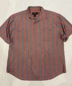 Vintage Eddie Bauer Men’s Button Up Polo Shirt Striped Pastel Sz XL Short Sleeve - Picture 1 of 6