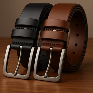 Men's Branded Leather Belts Dress Belt Classic pin Buckle Belts for Men - Picture 1 of 7