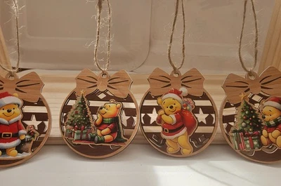 Individual 2D Christmas  Winnie The Pooh Ornaments ideal for Tree decorations. - Image 1 of 4