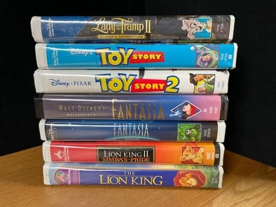 Lot of 7 Walt Disney Family VHS Tapes Fantasia Lion King Toy Story Untested - Imagem 1 de 4