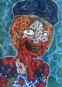 “Jill Valentine” original video game horror illustration on paper size A5 - Picture 1 of 2