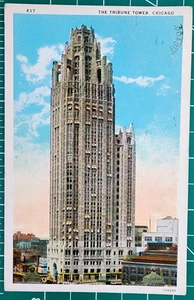 Chicago Tribune Tower Postcard 1933 World's Fair New Tribune Tower - Picture 1 of 2