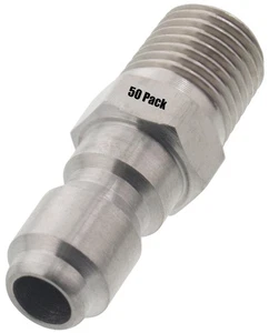 (50) 1/4" MPT Male Stainless Steel Plug Quick Connect Coupler Pressure Washer - Picture 1 of 2