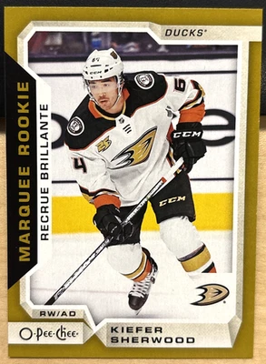 2018-19 18/19 O-Pee-Chee Marquee Rookie GOLD #629 Kiefer Sherwood Anaheim Ducks - Image 1 of 2