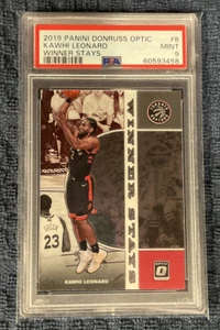 Panini Donruss Optic Kawhi Leonard Winner Stays #8 2019 PSA 9 como nuevo - Imagen 1 de 2