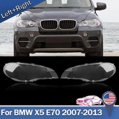 Cubierta de lente de faro izquierdo y derecho para BMW X5 E70 2007-2013 Foto 1 de 4