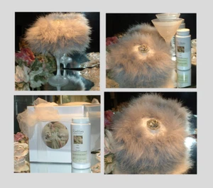 Déjà vu ~ 6 oz Perfumed Dusting Powder with Puff & Glass Stand by Renditions  - Picture 1 of 5