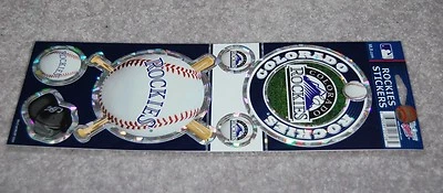 COLORADO ROCKIES MLB BASEBALL SPORTS PRISMATIC DECALS PACK OF 6 - Image 1 of 2