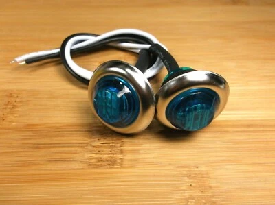 2 luces de cortesía LED azules impermeables BBT 12 voltios súper brillantes de acero inoxidable Foto 1 de 4