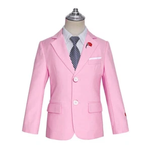 Rose Embroidery Pink Blazers Formal Boys Suits For Wedding Party Child Baptism - Picture 1 of 16