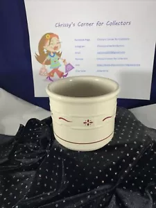 Longaberger Small Cream/burgundy Crock - Picture 1 of 6