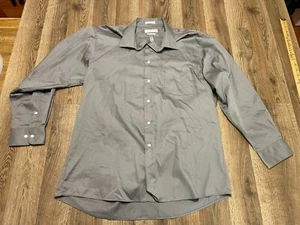 Van Heusen Shirt, Men's L 16.5 32/33, Gray, Button Up, Long Sleeve, Lux Sateen - Picture 1 of 9