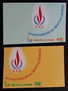 1978 Wallis &Futuna Islands 30th Anniv Human Rights pair of imperf Proofs stamps - Picture 1 of 2