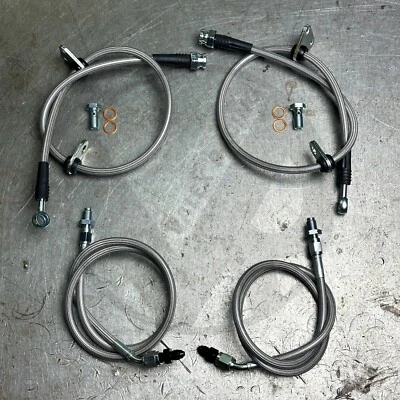 Kit de líneas de freno delanteras y traseras de acero inoxidable para Honda Accord 94-97 con tambor trasero Foto 1 de 4