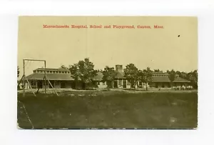 Postal Canton MA 1920, escuela de hospital masivo, parque infantil, niños pequeños - Imagen 1 de 3