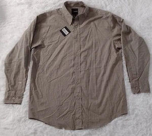 New Mens Slates A Dockers Brand Long Sleeve Dress Shirt Large NEW w/ Tags - Picture 1 of 12
