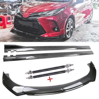 Front Lip Chin Bumper Spoiler Carbon Fiber For Toyota Yaris /iA Side Skirt Foto 1 de 4