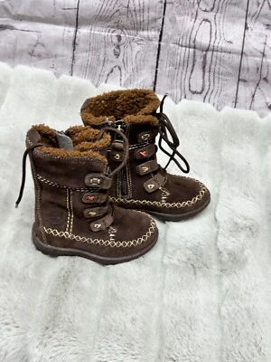 Timberland Niñas Pequeñas Marrón Invierno Botas Impermeables Talla 4c Foto 1 de 4