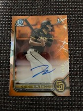 ⚾️ James Wood 1st Bowman Chrome Sapphire ORANGE AUTO⚾️ Beautiful Card 10/25
