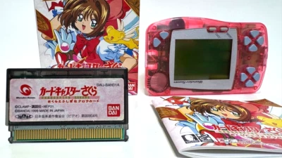 Bandai WonderSwan Skeleton Pink Console + Card Captor Sakura Working Japan F/S - Image 1 of 3